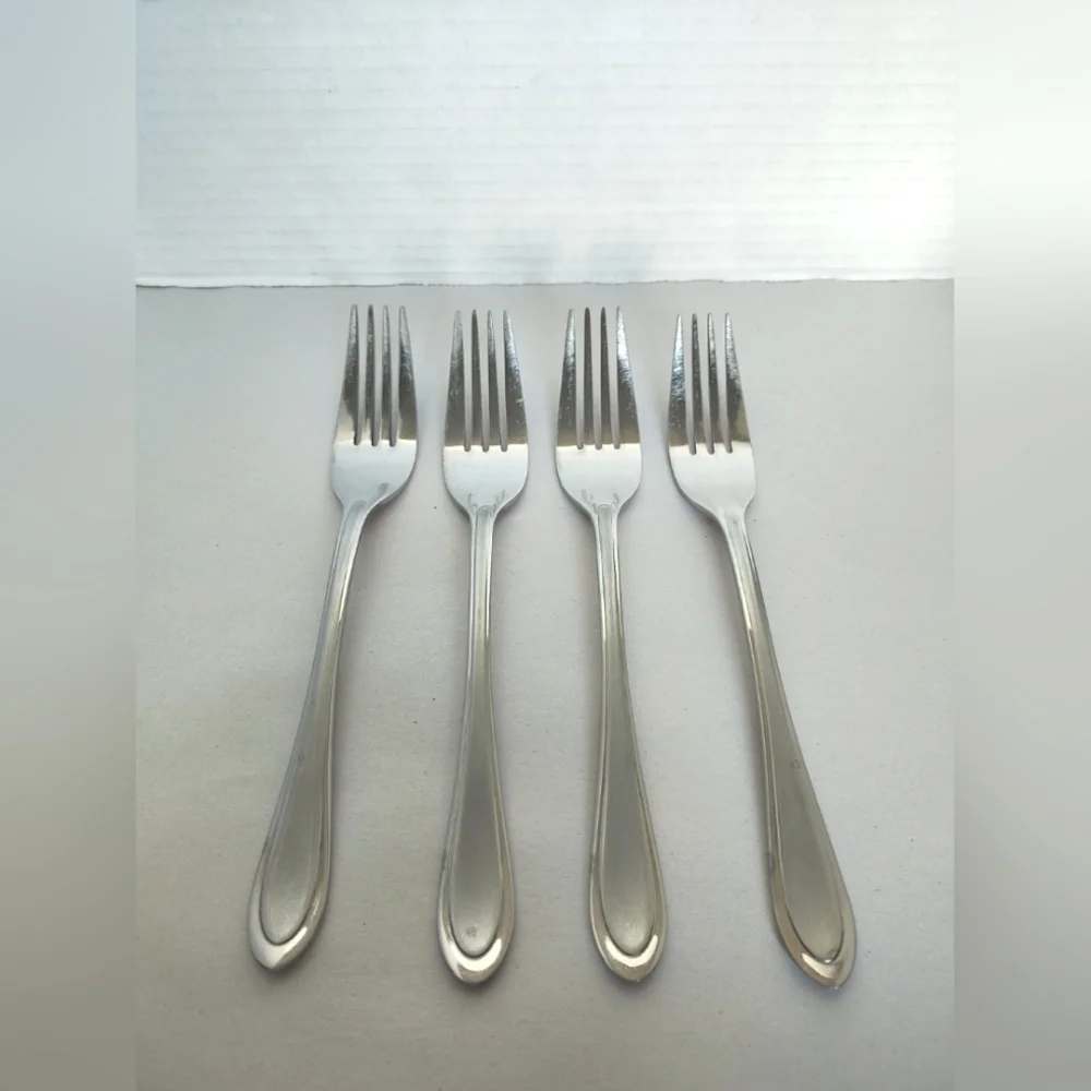 Oneida Stainless JOANN Dinner Forks JOANNE Set of 4 Frosted Glossy Flatware #